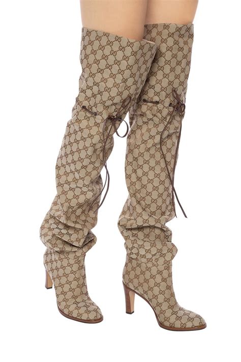 gucci shoes boot|gucci monogram thigh high boots.